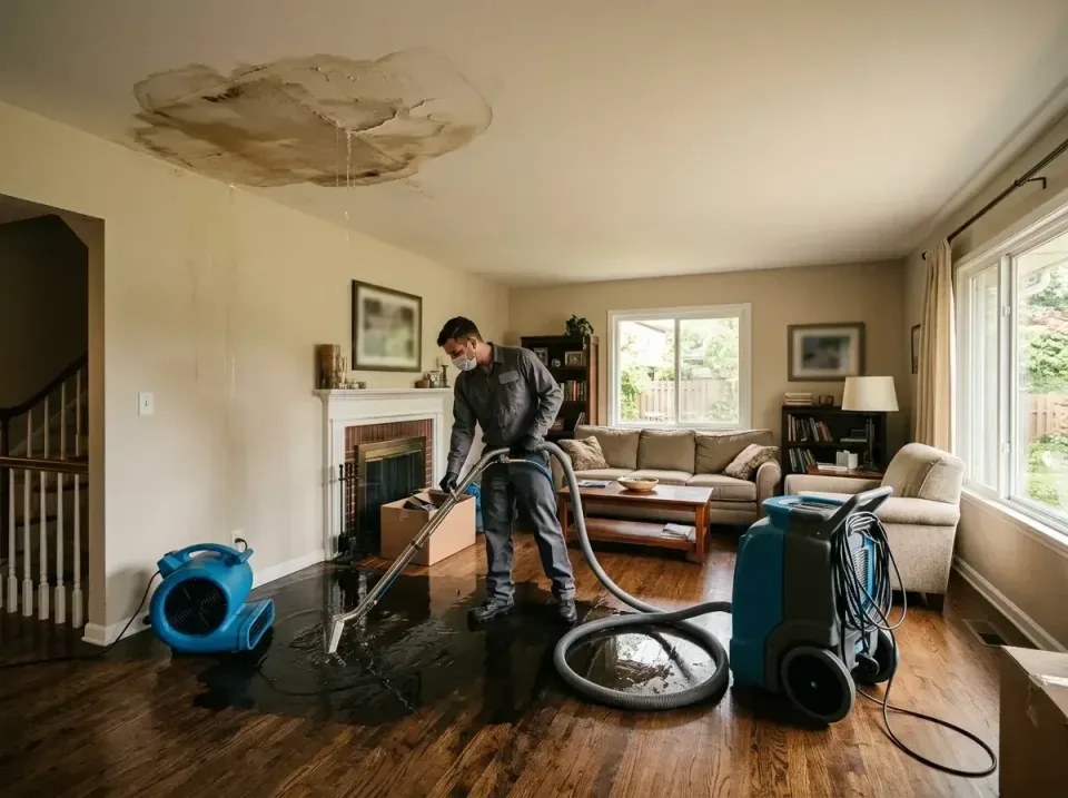 attic-pipe-burst-ceiling-drip-008 — frequently asked questions, Water Damage Restoration & Carpet Care in Rochester, IL